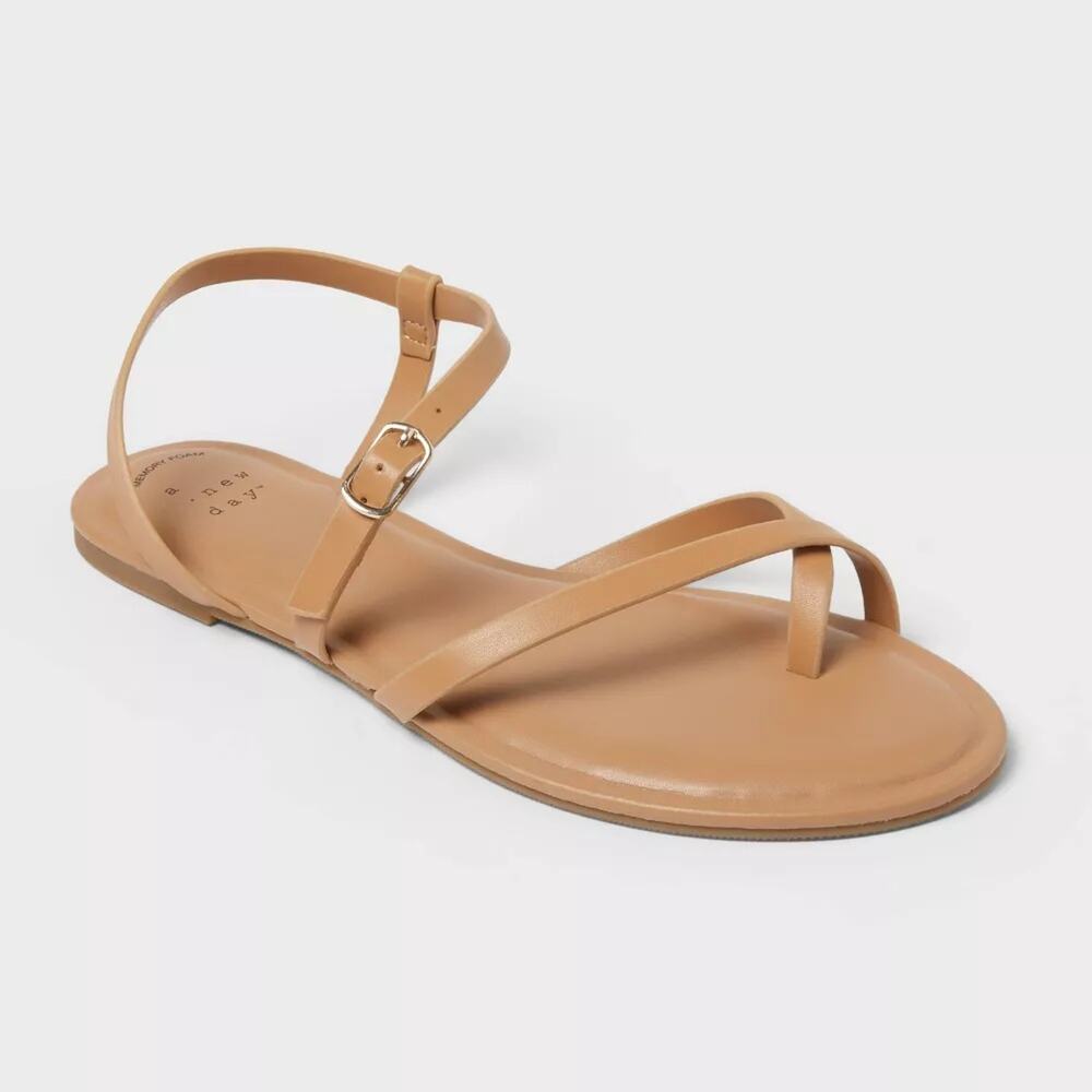 Women’s Alexandra Ankle Strap Sandals - A New Day - Brown 11